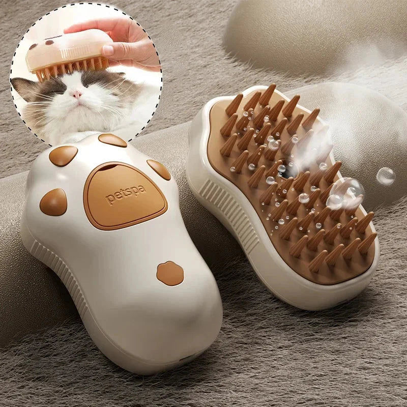 Electric Cat Steam Brush β 3-In-1 Pet Grooming Comb with Water Spray for Cats and Dogs, USB Rechargeable